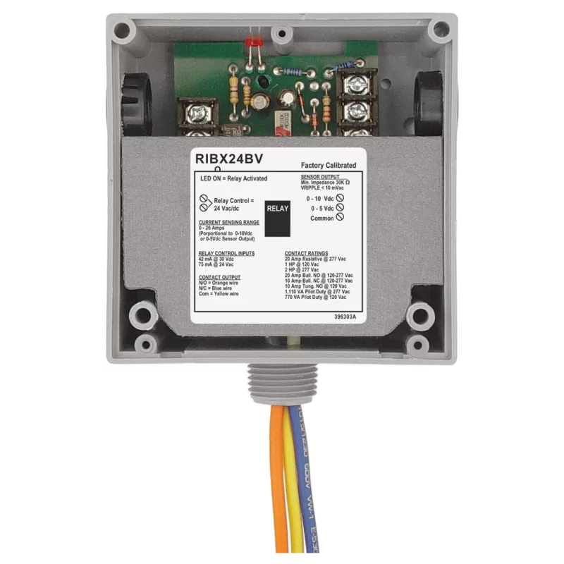 Functional Devices RIBX24BV – Enclosed Relay 20Amp SPDT 24Vac/dc Inter