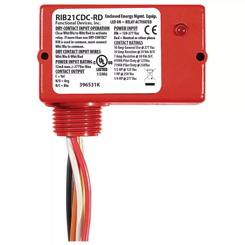 Functional Devices RIB21CDC-RD – Enclosed pilot relay,Class2 Dry Contact