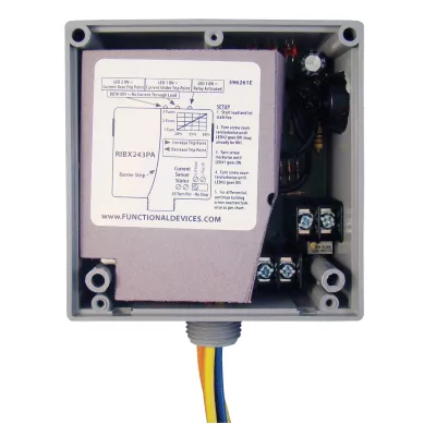 Functional Devices RIBX243PA – Enclosed Relay 20Amp 3PST 24Vac/dc Adjus