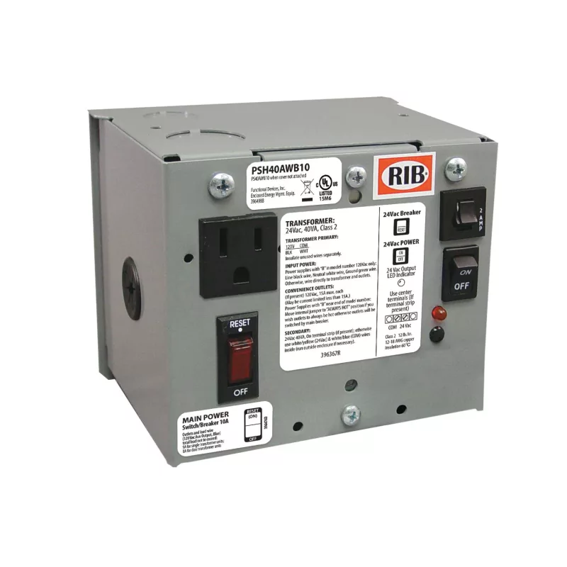 Functional Devices PSH40AWB10 – Enc Single 40VA 120 to 24Vac UL class 2