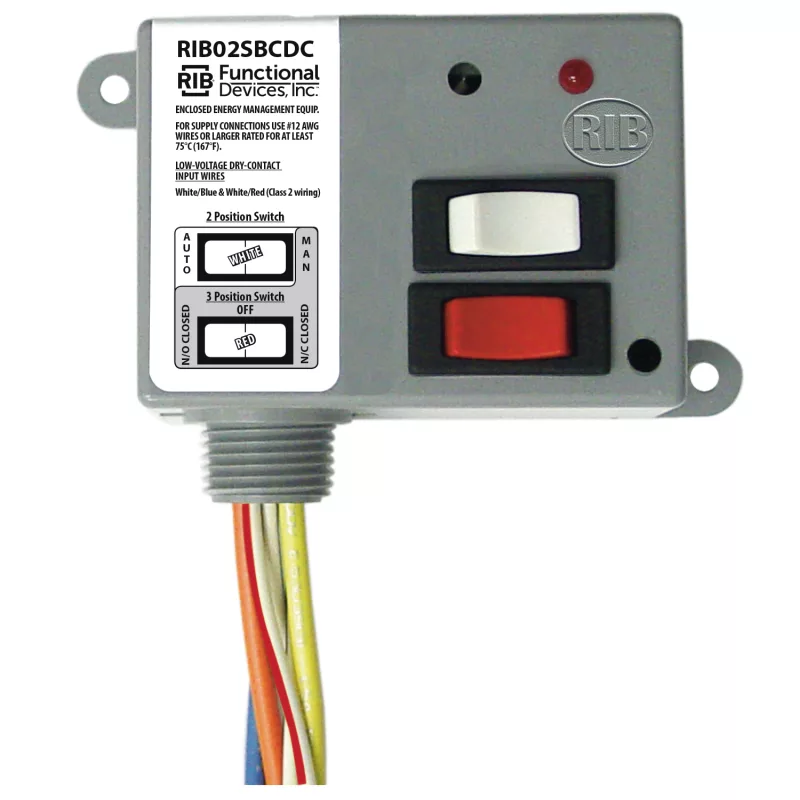 Functional Devices RIB02SBCDC – Enclosed Relay 20A SPDT 208-277Vac Class