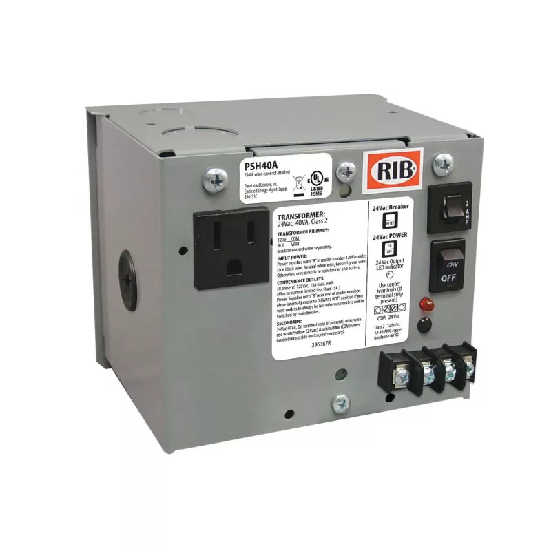 Functional Devices PSH40A – Enclosed Single 40VA 120 to 24Vac UL Cla