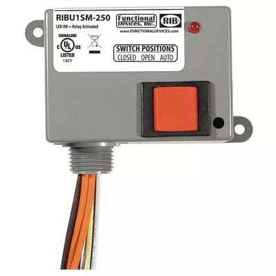 Functional Devices RIBU1SM-250 – Enclosed Relay 10Amp SPST 10-30Vac/dc or
