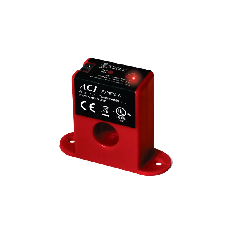 ACI A/MCS-A – Mini, Adjustable Current Switch, Solid Core, NO, 0.32 to 150A Range,Trip point