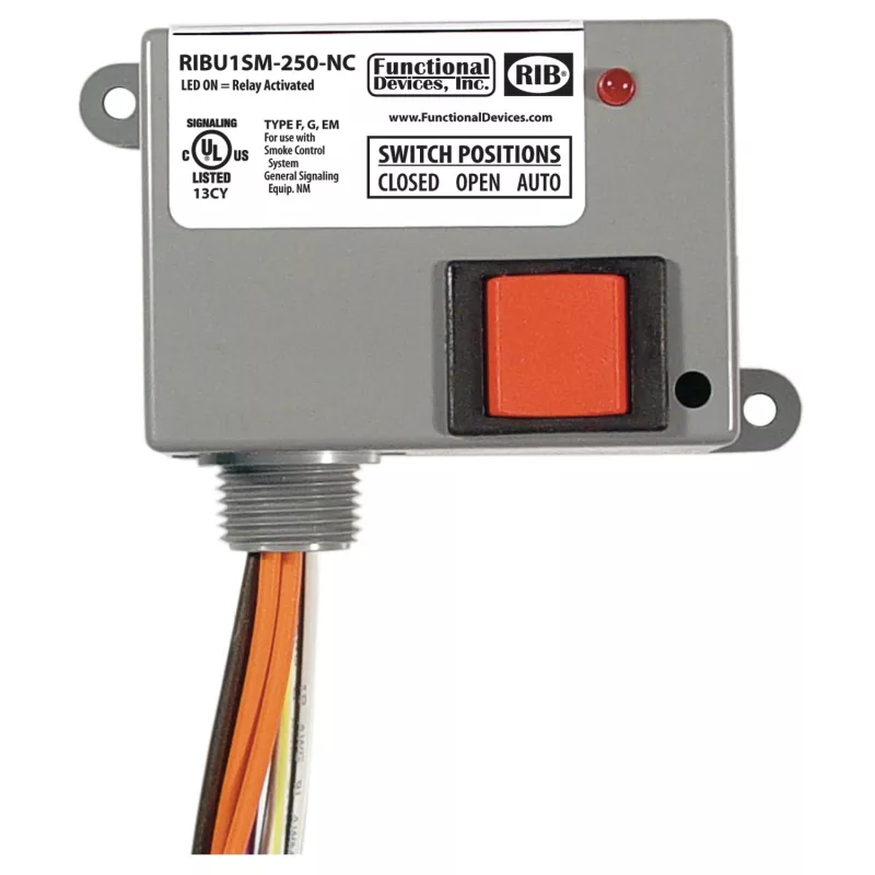 Functional Devices RIBU1SM-250-NC – Enclosed Relay 10Amp SPST-NC 10-30Vac/dc