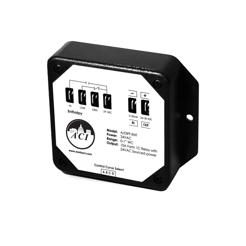 ACI A/DIFF-ENT – Enthalpy, Differential Enthalpy Changeover Control, Indoor vs Outdoor, 24 VAC Form 1C Relay Contact, Altitude 0K to 2K ft