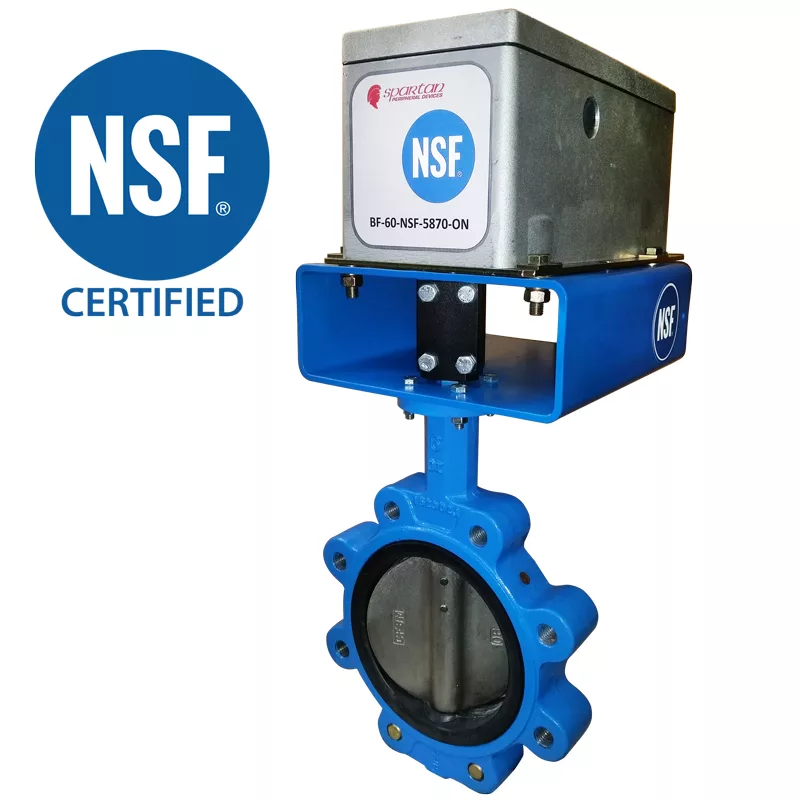 Spartan BF-50-NSF-5850-ON – 5"- NSF BUTTERFLY VALVE - 2WAY- CV1022- 24Vac/40VA- FLOATING SIGNAL - ELECTRONIC RETURN