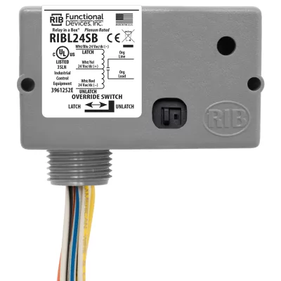 Functional Devices RIBL24SB – Enclosed Relay 20Amp 24Vac/dc Latching w