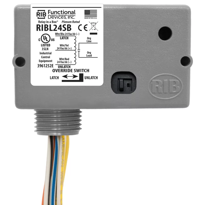 Functional Devices RIBL24SB – Enclosed Relay 20Amp 24Vac/dc Latching w
