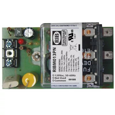 Functional Devices RIBM013PN – Panel Relay 4in 30Amp 3PDT 120Vac