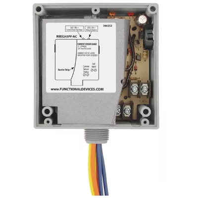 Functional Devices RIBX243PF-NC – Enclosed Relay 20Amp 3PST-NC 24Vac/dc In