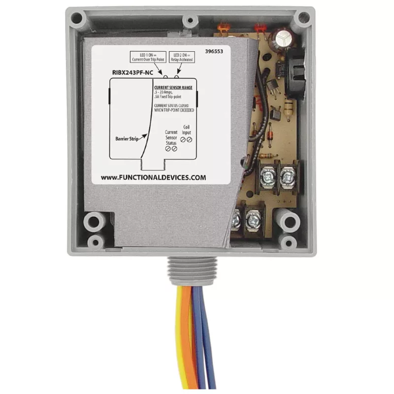 Functional Devices RIBX243PF-NC – Enclosed Relay 20Amp 3PST-NC 24Vac/dc In