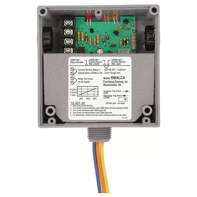 Functional Devices RIBXLCA – Enclosed 10Amp SPDT 10-30Vac/dc relay +