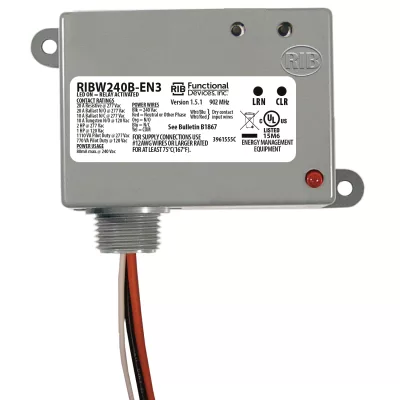Functional Devices RIBW240B-EN3 – EnOcean 902 Mhz Enclosed Relay 20Amp 240