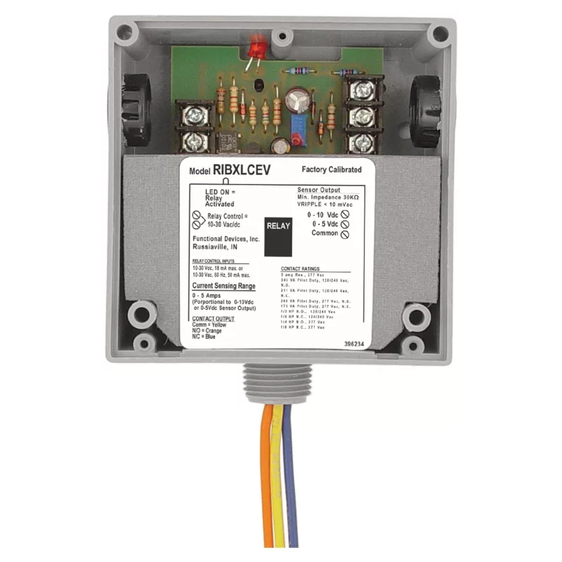 Functional Devices RIBXLCEV – Enclosed 5Amp SPDT 10-30Vac/dc Internal