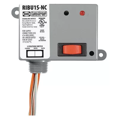 Functional Devices RIBU1S-NC – Enclosed Relay 10Amp SPST-NC 10-30Vac/dc