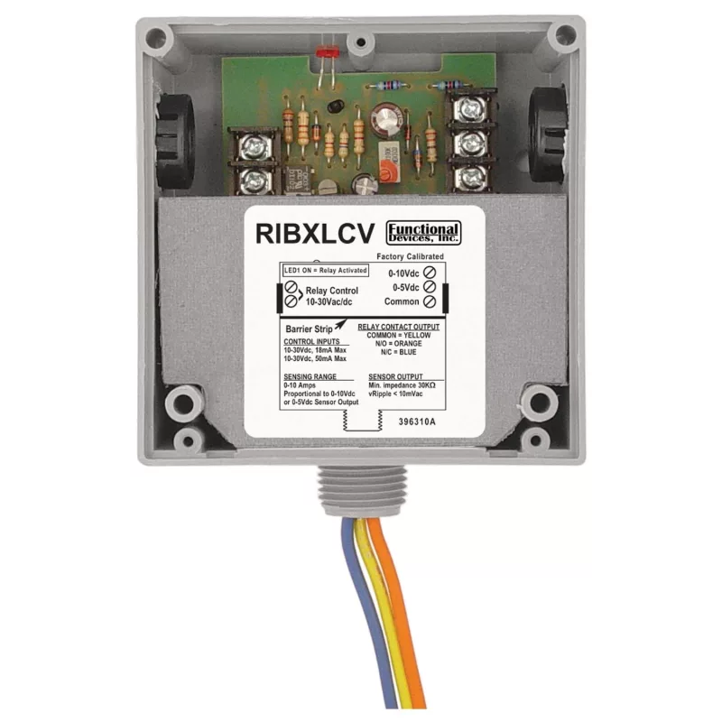Functional Devices RIBXLCV – Enclosed 10Amp SPDT 10-30Vac/dc Relay +