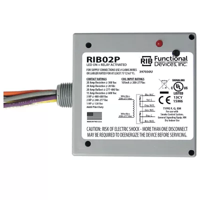 Functional Devices RIB02P – Enclosed Relay 20Amp DPDT 208-277Vac