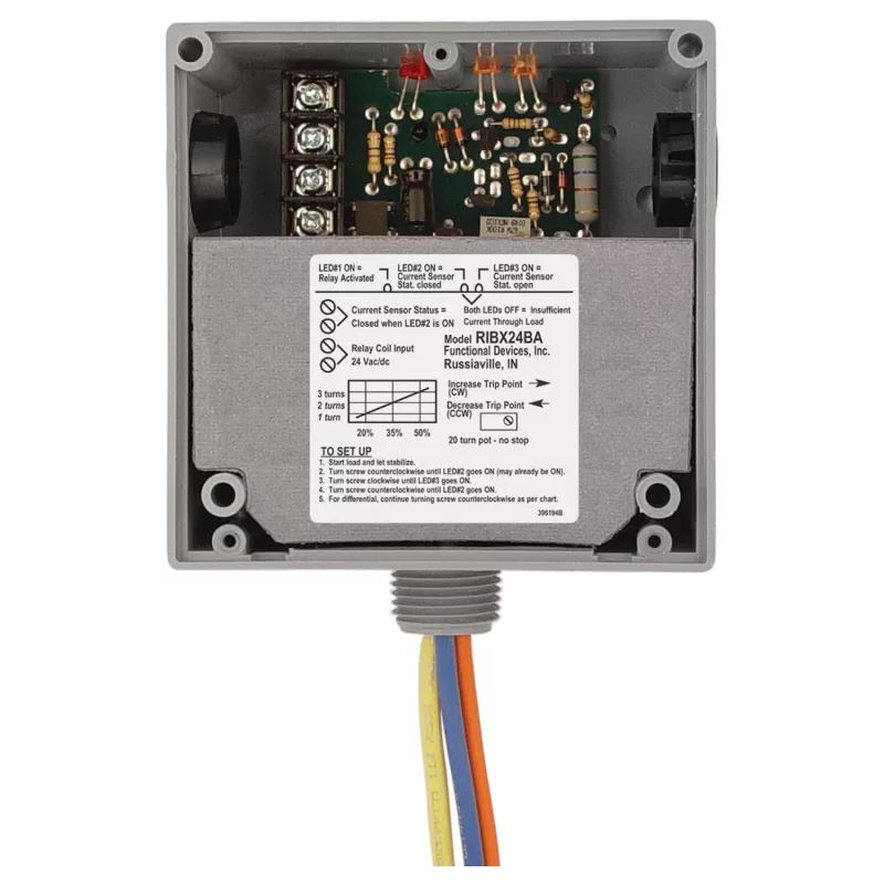 Functional Devices RIBX24BA – Enclosed Relay 20Amp SPDT 24Vac/dc Inter
