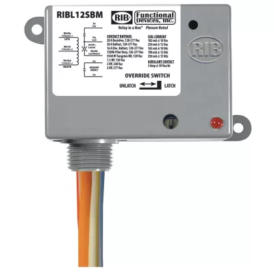 Functional Devices RIBL12SBM – Enclosed Relay 20Amp 12Vac/dc Latching w