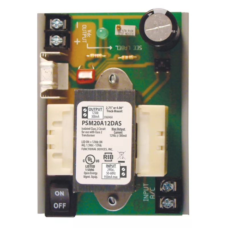 Functional Devices PSM20A12DAS – Panel Power Supply 4in 24Vac In 1.5-14Vd