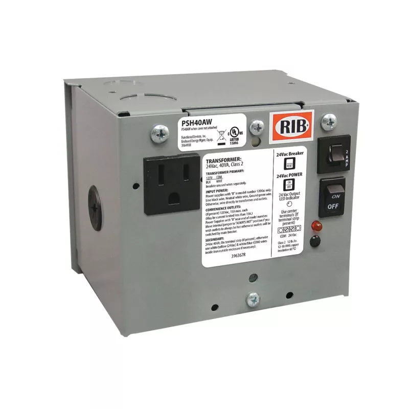 Functional Devices PSH40AW – Enclosed Single 40VA 120 to 24Vac UL cla