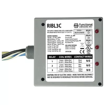 Functional Devices RIBL3C – Enclosed Relays 10Amp 3 SPST 10-30Vac/dc