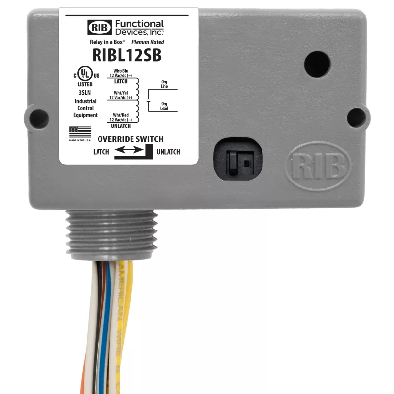 Functional Devices RIBL12SB – Enclosed Relay 20Amp 12Vac/dc Latching w