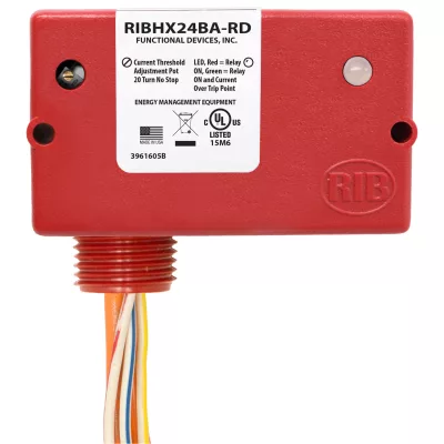 Functional Devices RIBHX24BA-RD – Enclosed Relay 20Amp SPST 24Vac/dc Inter