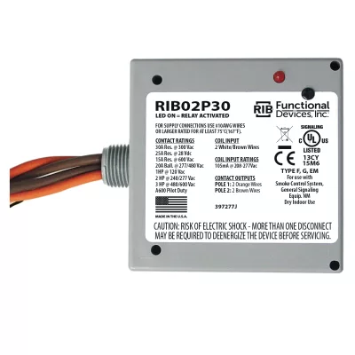 Functional Devices RIB02P30 – Enclosed Relay 30Amp DPST 208-277Vac