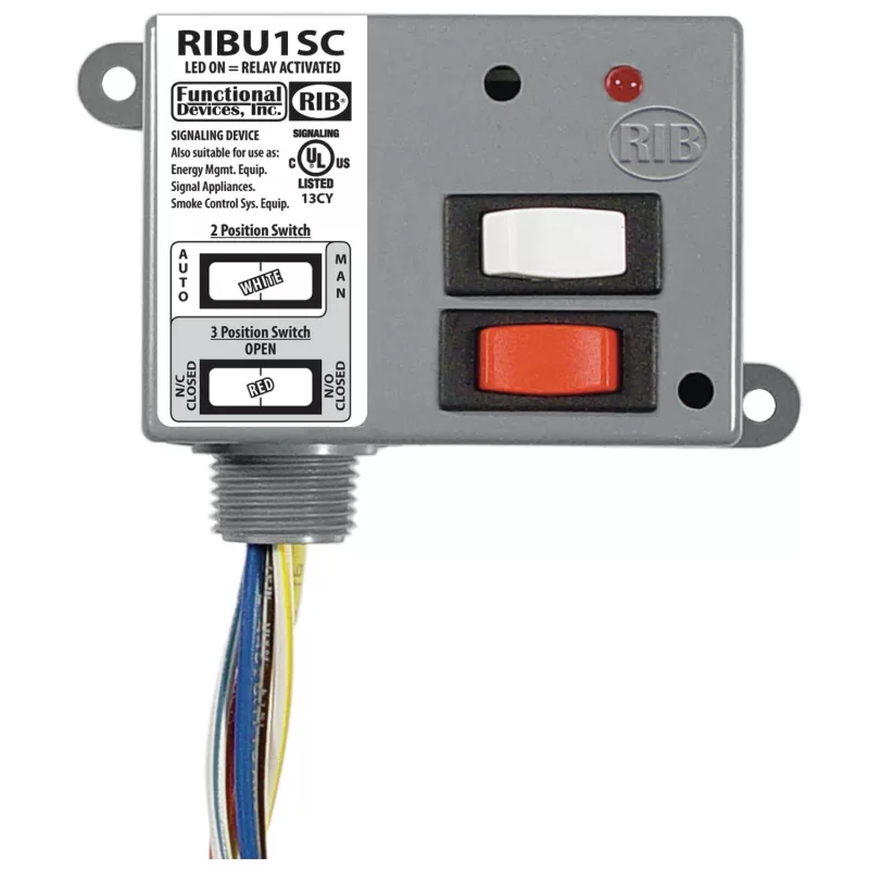 Functional Devices RIBU1SC – Enclosed Relay 10Amp SPDT 10-30Vac/dc or