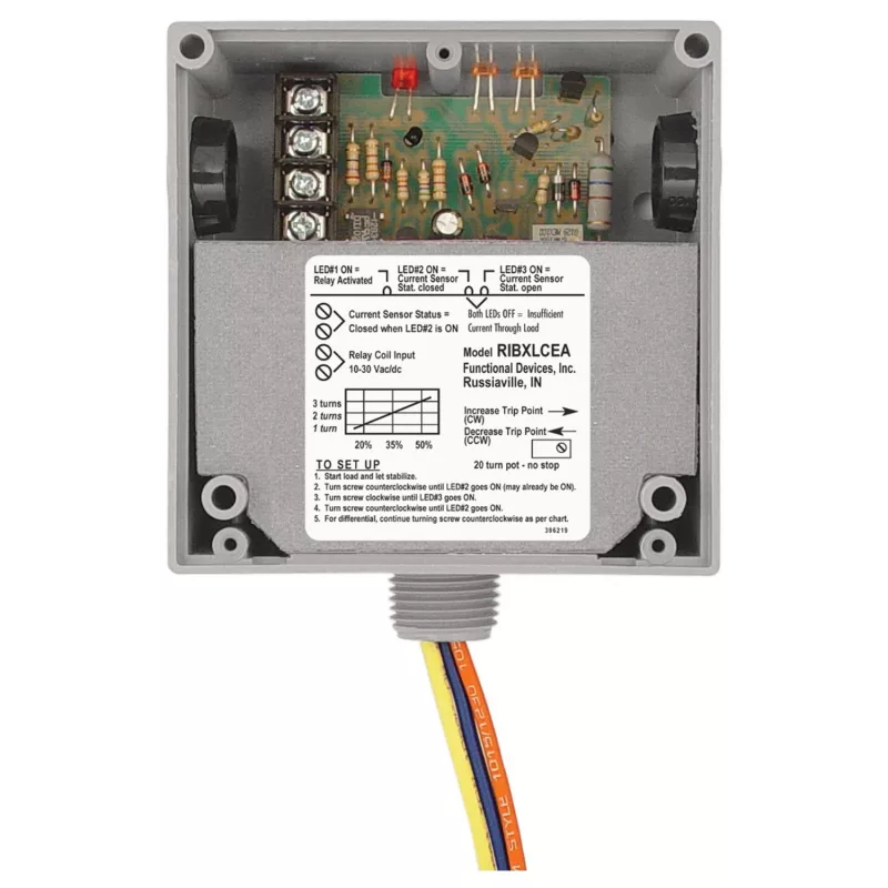 Functional Devices RIBXLCEA – Enclosed Relay 5Amp SPDT 10-30Vac/dc Int