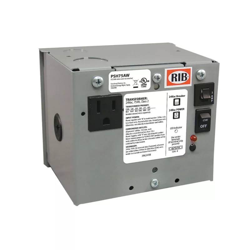 Functional Devices PSH75AW – Enclosed Single 75VA multi-tap to 24Vac