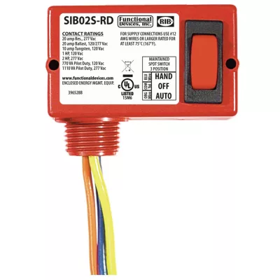 Functional Devices SIB02S-RD – Enclosed Switch 20Amp maintained 3 posit
