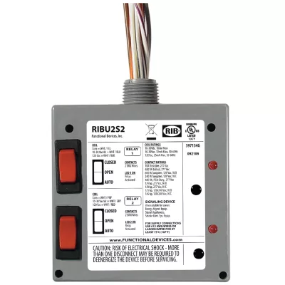 Functional Devices RIBU2S2 – Enclosed Relay 10Amp 2 SPST 10-30Vac/dc