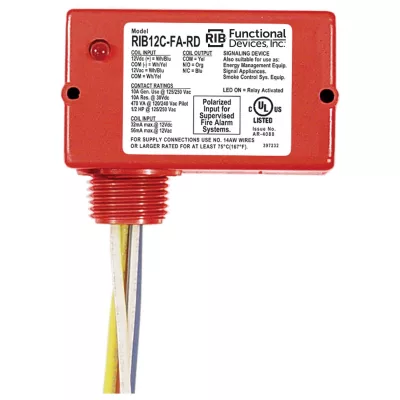 Functional Devices RIB12C-FA-RD – Enclosed Relay, 10A, SPDT, Polarized 12V
