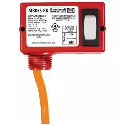 Functional Devices SIB05S-RD – Enclosed Switch 20Amp maintained 2 posit