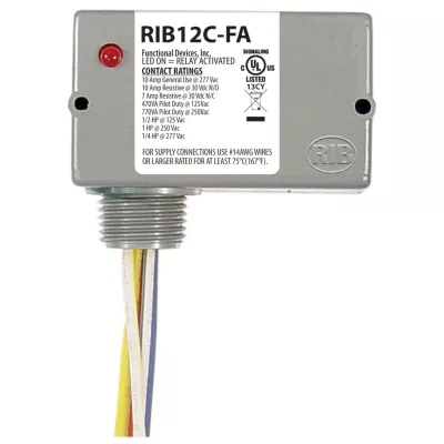 Functional Devices RIB12C-FA – Enclosed Relay, 10A, SPDT, Polarized 12V