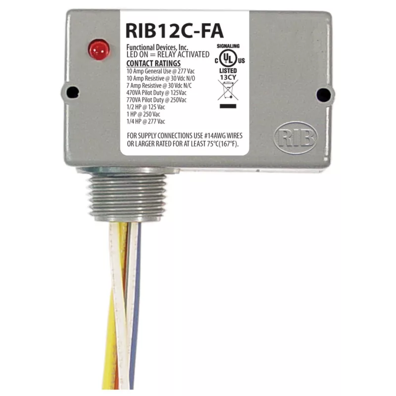Functional Devices RIB12C-FA – Enclosed Relay, 10A, SPDT, Polarized 12V