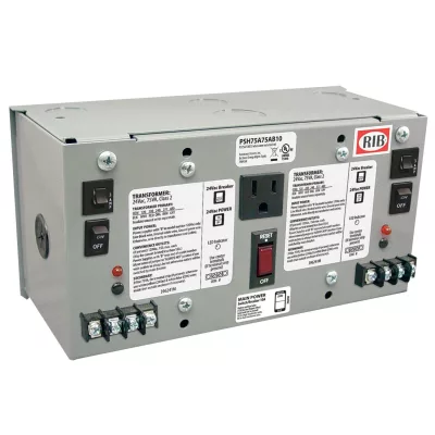 Functional Devices PSH75A75AB10 – Enclosed Dual 75VA 120Vac to 24Vac UL cl